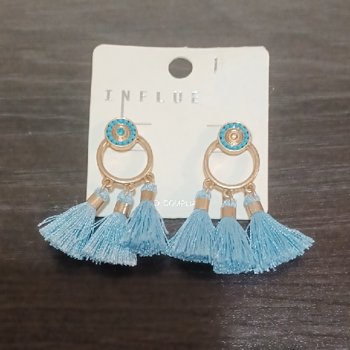 Stylish Blue Tassel Earrings 15$